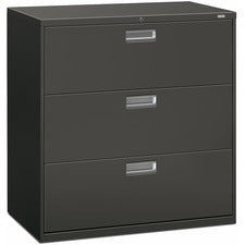 Brigade 600 Series Lateral File, 3 Legal/letter-size File Drawers, Charcoal, 42" X 18" X 39.13"