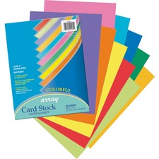 Array Card Stock, 65 Lb Cover Weight, 8.5 X 11, Assorted Bright Colors, 100/pack