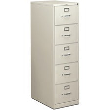 310 Series Vertical File, 5 Legal-size File Drawers, Light Gray, 18.25" X 26.5" X 60"