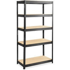 Boltless Steel/particleboard Shelving, Five-shelf, 36w X 18d X 72h, Black