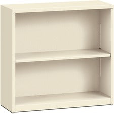 Metal Bookcase, Two-shelf, 34.5w X 12.63d X 29h, Putty