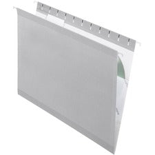 Colored Reinforced Hanging Folders, Legal Size, 1/5-cut Tabs, Gray, 25/box