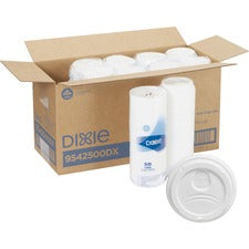 Dixie White Dome Lid Fits 10 Oz To 16 Oz Perfectouch Cups 12 Oz To 20 Oz Hot Cups Wisesize 500/Case