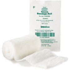 Medline Sterile Gauze Bandage Roll - 6 Ply - 4.50" x 12.30 ft - 100/Box - White