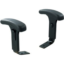 Optional Height-adjustable T-pad Arms For Safco Uber Big And Tall High-back And Mid-back Chairs, Black, 2/set