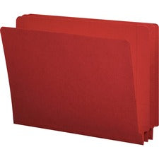 Shelf-master Reinforced End Tab Colored Folders, Straight Tabs, Letter Size, 0.75" Expansion, Red, 100/box