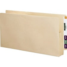 Manila End Tab File Pockets, 3.5" Expansion, Letter Size, Manila, 25/box