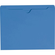 Colored File Jackets With Reinforced Double-ply Tab, Straight Tab, Letter Size, Blue, 100/box