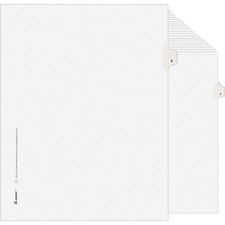 Preprinted Legal Exhibit Side Tab Index Dividers, Avery Style, 10-tab, 6, 11 X 8.5, White, 25/pack