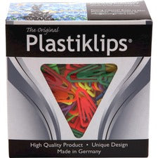 Plastiklips Paper Clips, Medium, Smooth, Assorted Colors, 500/box