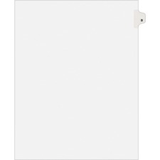 Preprinted Legal Exhibit Side Tab Index Dividers, Avery Style, 26-tab, B, 11 X 8.5, White, 25/pack, (1402)