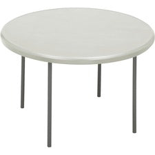 Indestructable Classic Folding Table, Round Top, 200 Lb Capacity, 48" Diameter X 29h, Platinum