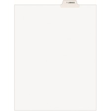 Avery-style Preprinted Legal Bottom Tab Dividers, 26-tab, Exhibit L, 11 X 8.5, White, 25/pack