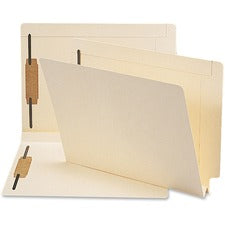 End Tab W-fold Fastener Folders With Reinforced Tabs, 1.5" Expansion, 2 Fasteners, Letter Size, Manila, 50/box