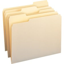 100% Recycled Manila Top Tab File Folders, 1/3-cut Tabs: Assorted, Letter Size, 0.75" Expansion, Manila, 100/box