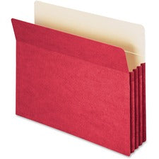 Colored File Pockets, 3.5" Expansion, Letter Size, Red