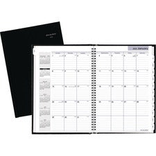 Dayminder Hard-cover Monthly Planner, Ruled Blocks, 11.78 X 5, Black Cover, 14-month (dec To Jan): 2022 To 2024