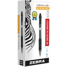 Sarasa Dry Gel X20 Gel Pen, Retractable, Fine 0.5 Mm, Black Ink, Smoke Barrel, 12/pack