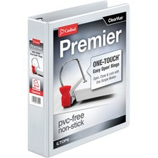 Premier Easy Open Clearvue Locking Slant-d Ring Binder, 3 Rings, 1.5" Capacity, 11 X 8.5, White