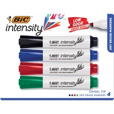 Intensity Bold Tank-style Dry Erase Marker, Extra-broad Bullet Tip, Assorted Colors, 4/set