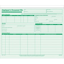 TOPS™ Employee's Record File Folder, Straight Tabs, Letter Size, Index ...