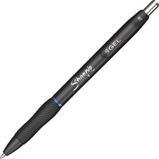 S-gel High-performance Gel Pen, Retractable, Medium 0.7 Mm, Blue Ink, Black Barrel, Dozen