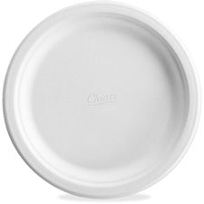 Chinet Classic White Molded Plates - Food - Disposable - Microwave Safe - White - Molded Fiber, Paper Body - 500 / Carton