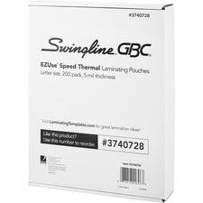 Ezuse Thermal Laminating Pouches, 5 Mil, 9" X 11.5", Gloss Clear, 200/pack