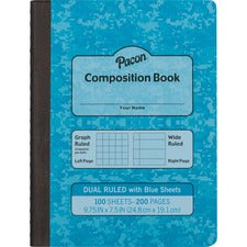 Composition Book, Narrow Rule, Blue Cover, (200) 9.75 X 7.5 Sheets
