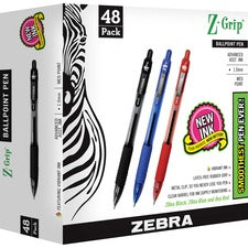 Z-grip Ballpoint Pen, Retractable, Medium 1 Mm, Assorted Ink And Barrel Colors, 48/pack