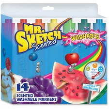 Washable Markers, Broad Chisel Tip, Assorted Colors, 14/set