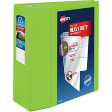 Heavy-duty View Binder With Durahinge And Locking One Touch Ezd Rings, 3 Rings, 5" Capacity, 11 X 8.5, Chartreuse