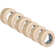 Business Source Utility-purpose Masking Tape - 60 yd Length x 2" Width - 3" Core - Crepe Paper Backing - 6 / Pack - Tan