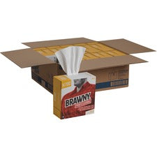 Brawny&reg; Professional H700 Disposable Cleaning Towels - Interfolded - 9" x 12.40" - White - Disposable, Heavyweight, Durable, Soft, Tear Resistant, Low Linting - For Industry, Manufacturing - 176 Per Box - 10 / Carton