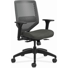 Solve Series Reactiv Back Task Chair, Supports Up To 300 Lb, 18" To 23" Seat Height, Ink Seat, Charcoal Back, Black Base