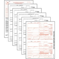 Five-part 1099-misc Tax Forms, Five-part Carbonless, 8.5 X 5.5, 2 Forms/sheet, 50 Forms Total