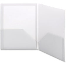 Frame View Poly Two-pocket Folder, 100-sheet Capacity, 11 X 8.5, Clear/oyster, 5/pack