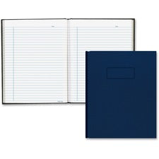 Business Notebook With Self-adhesive Labels, 1-subject, Medium/college Rule, Blue Cover, (192) 9.25 X 7.25 Sheets