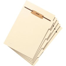 Stackable Folder Dividers With Fasteners, Convertible End/top Tab, 1 Fastener, Letter Size, Manila, 4 Dividers/set, 50 Sets