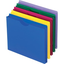 Poly File Jackets, Straight Tab, Letter Size, Assorted Colors, 10/pack