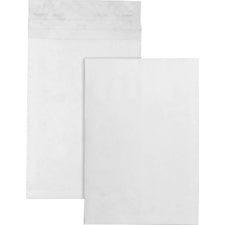 Heavyweight 18lb Tyvek Open End Expansion Mailers, #15 1/2, Cheese Blade Flap, Redi-strip Closure, 12 X 16, White, 100/carton