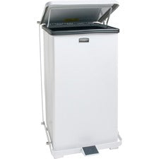 Defenders Heavy-duty Steel Step Can, 6.5 Gal, Steel, White