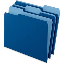 Colored File Folders, 1/3-cut Tabs: Assorted, Letter Size, Navy Blue/light Blue, 100/box