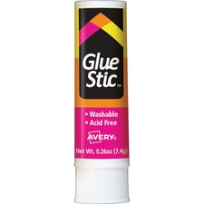Permanent Glue Stic, 0.26 Oz, Applies White, Dries Clear