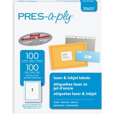 Labels, Laser Printers, 8.5 X 11, White, 100/box