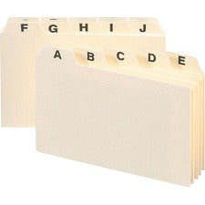 Smead Card Guides with Alphabetic Tab - 6" Divider Width - Manila Divider - 5 / Set