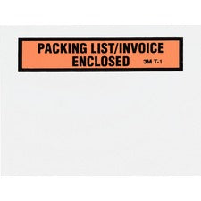 Top Print Self-adhesive Packing List Envelope, Top-print Front: Packing List/invoice Enclosed, 4.5 X 5.5, Clear, 1,000/box