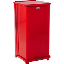 Defenders Heavy-duty Steel Step Can, 13 Gal, Steel, Red