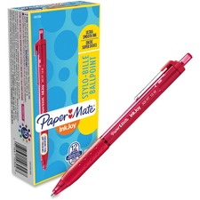 Inkjoy 300 Rt Ballpoint Pen, Refillable, Retractable, Medium 1 Mm, Red Ink, Red Barrel, Dozen