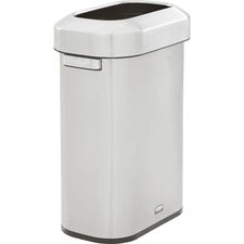 Refine Series Waste Receptacle, 15 Gal, Plastic/stainless Steel